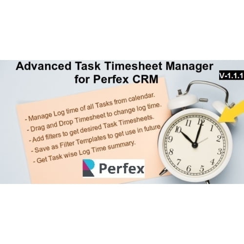 Advanced Task Timesheet Manager Module for Perfex CRM