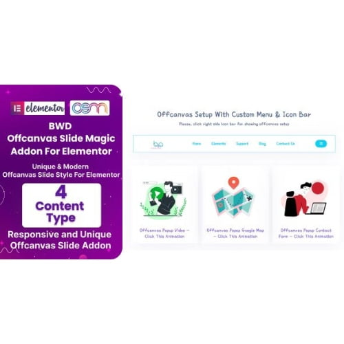 BWD Offcanvas Slide Magic Addon For Elementor