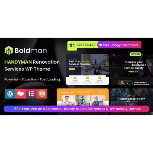 Boldman Handyman Renovation Services WordPress Theme RTL