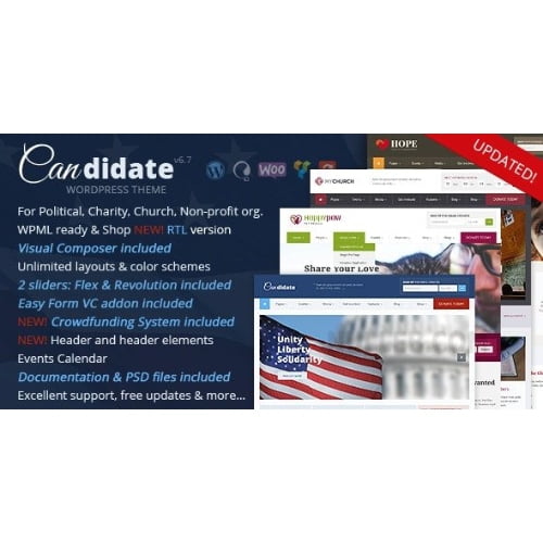 Candidate Political Nonprofit Church WordPress Theme