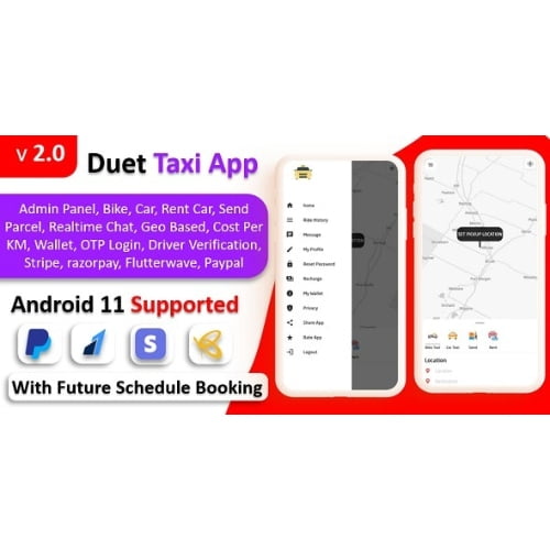 Duet Taxi App Taxi App With Admin Panel Multi Payment Gateway Recharge Wallet Notification Nulled 1