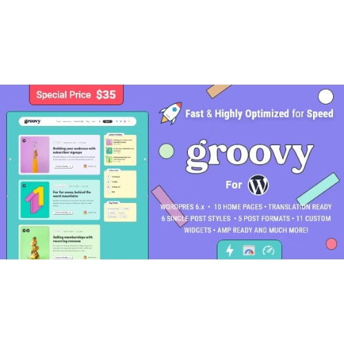 Groovy Modern Lightweight Blog for WordPress