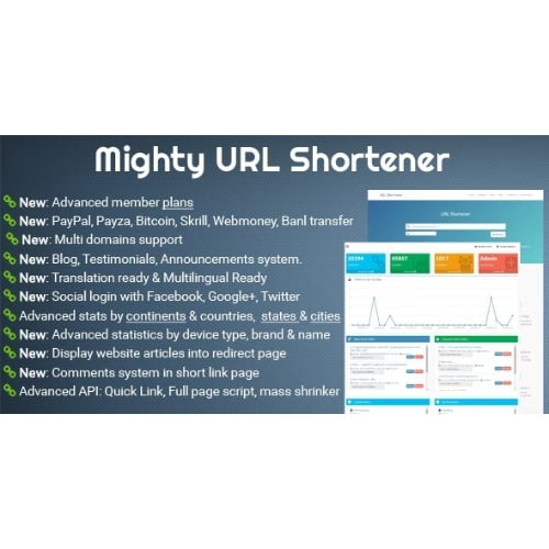 Mighty URL Shortener Short URL Script Free Download