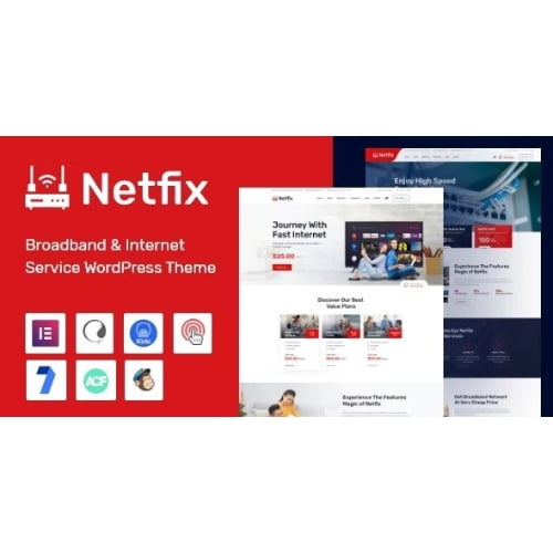 Netfix – Broadband Internet Services WordPress Theme RTL