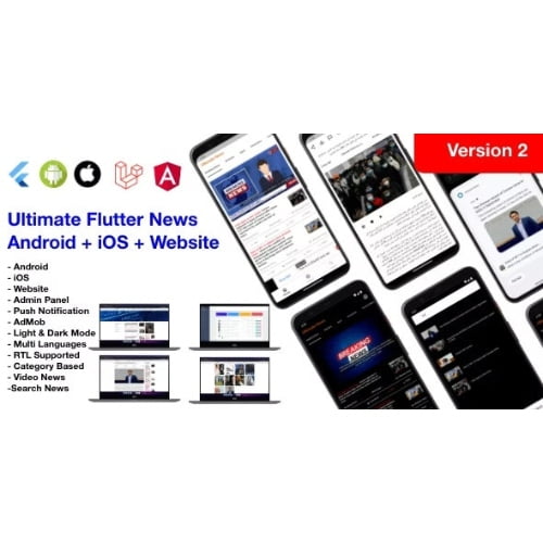 News Full App Flutter App Android iOS Website