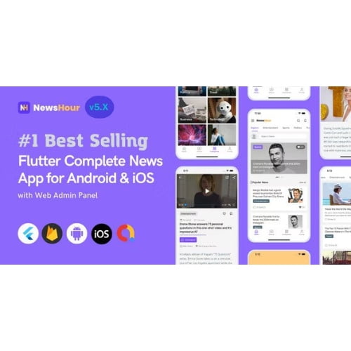News Hour Flutter News App for Android iOS with Admin Panel