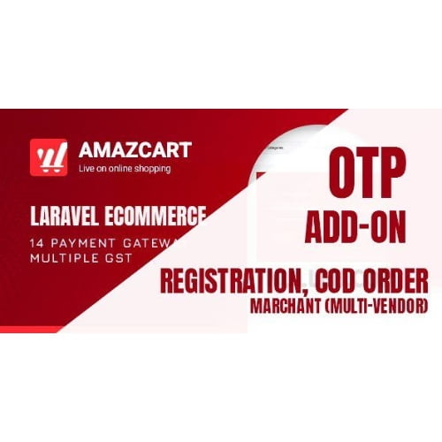 OTP add on AmazCart Laravel Ecommerce System CMS