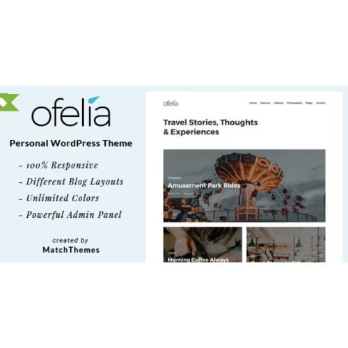 Ofelia Travel Personal WordPress Blog Theme Free Download