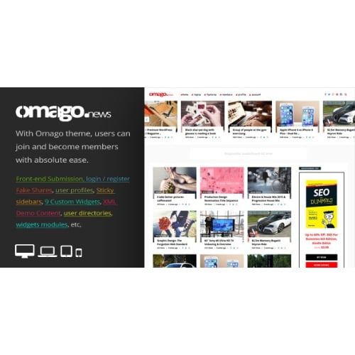 Omago News User Profile Membership Content Sharing Theme Nulled