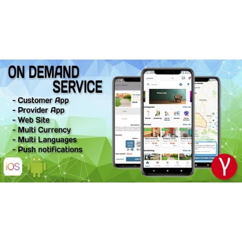 On Demand Service Solution 4 Apps CustomerProviderAdmin PanelWebSite Flutter iOSAndroid