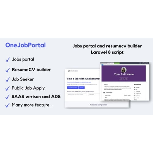 OneJobPortal Jobs board and resume builder script Nulled 1