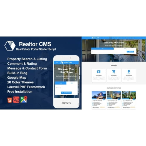 Realtor CMS Real Estate Listing Starter Script 1152x576 1