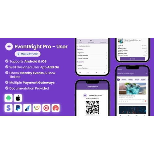 User App for EventRight Pro Event Ticket Booking System