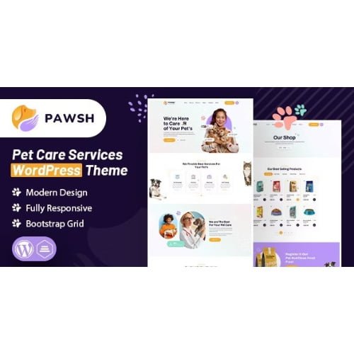 Pawsh Pet Care Services WordPress Theme
